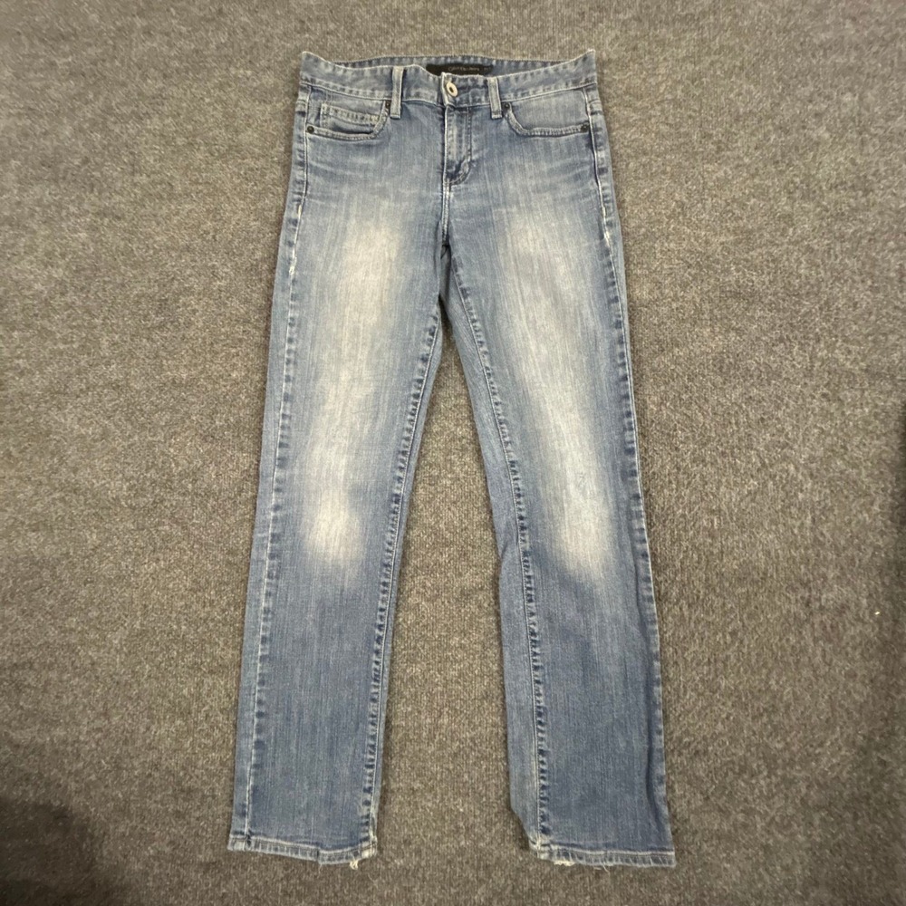 Calvin Klein Jeans Womens Size 28/6 Blue Straight Leg Stretch Denim Distressed